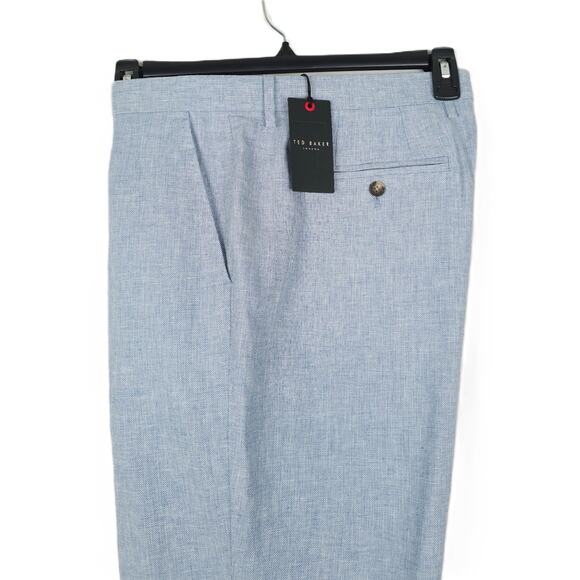 Ted Baker Men's Slim-Fit Linen Cotton Blend Suit Pants Light Blue 38x30 NWT - Picture 1 of 6